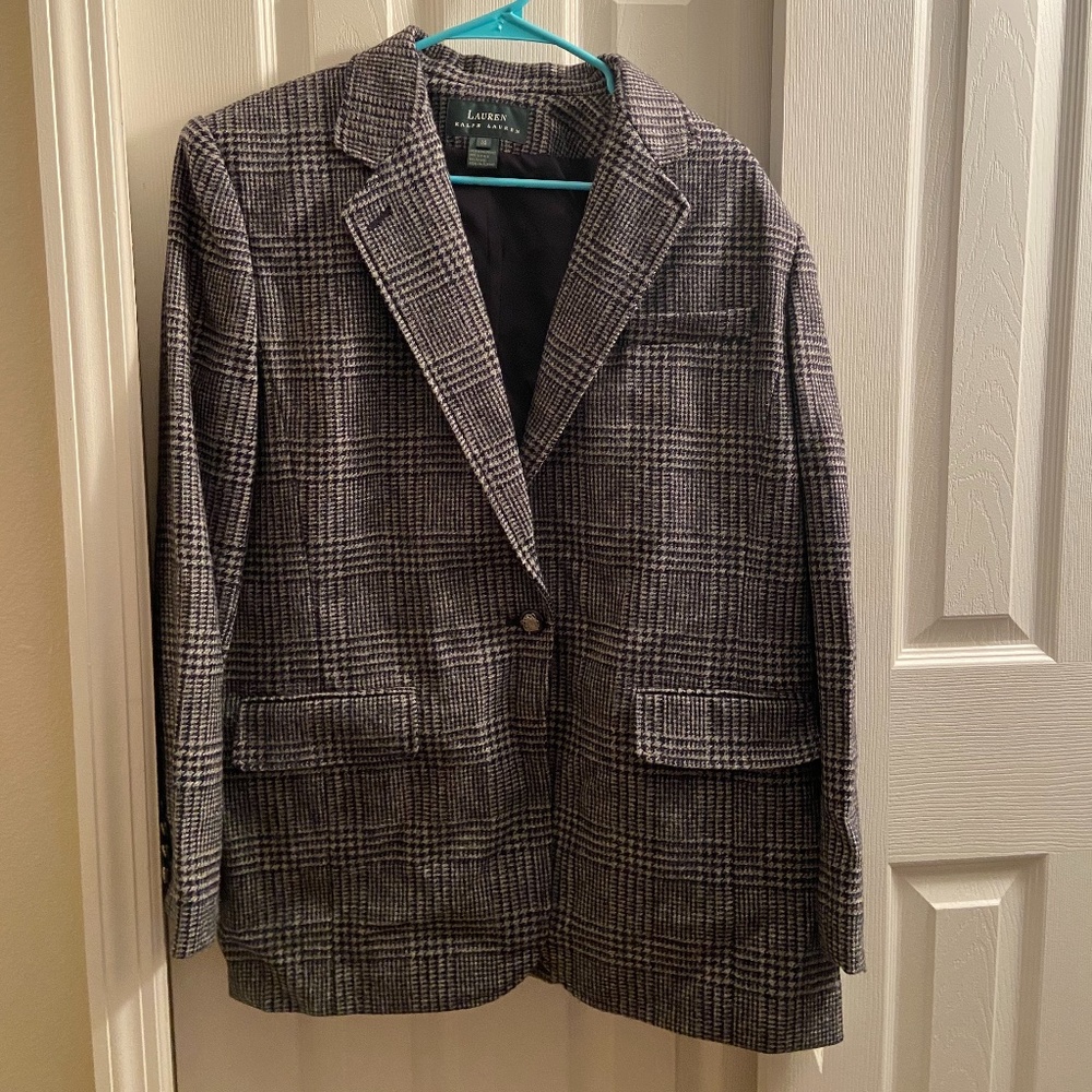 Vintage Ralph Lauren Wool PlaidHoundstooth Blazer